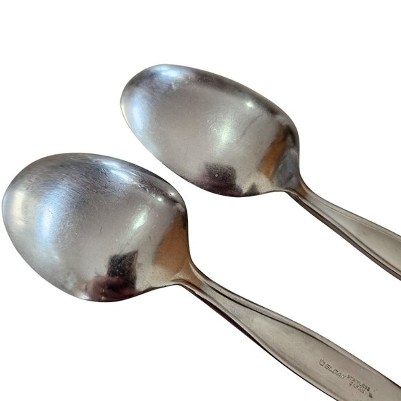 Elden Vintage Flower Serving Spoon Stainless  8.25" Rose Pattern Midcentury Colo - Picture 7 of 8